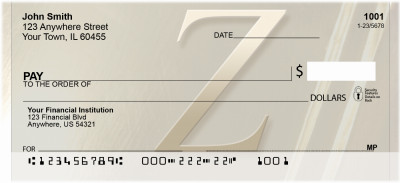 Golden Monogram Z Personal Checks | BBI-64
