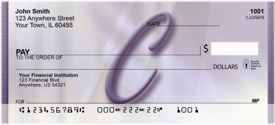 Prosperous Purple Monogram C Personal Checks | BBI-67