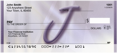 Prosperous Purple Monogram J Personal Checks | BBI-74
