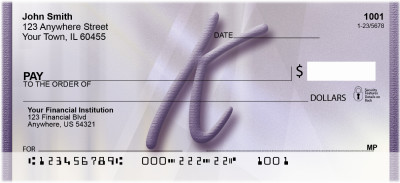 Prosperous Purple Monogram K Personal Checks | BBI-75