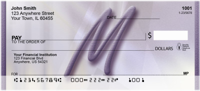 Prosperous Purple Monogram M Personal Checks | BBI-77