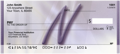 Prosperous Purple Monogram N Personal Checks | BBI-78