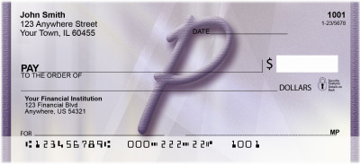 Prosperous Purple Monogram P Personal Checks | BBI-80