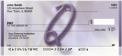 Prosperous Purple Monogram Q Personal Checks | BBI-81