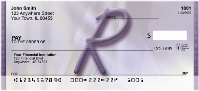 Prosperous Purple Monogram R Personal Checks | BBI-82