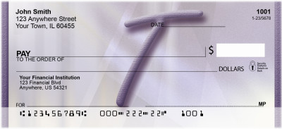 Prosperous Purple Monogram T Personal Checks | BBI-84