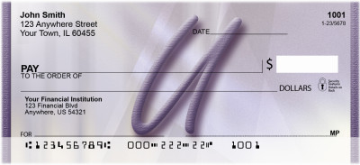 Prosperous Purple Monogram U Personal Checks | BBI-85