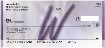 Prosperous Purple Monogram W Personal Checks | BBI-87