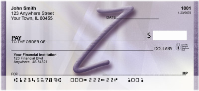 Prosperous Purple Monogram Z Personal Checks | BBI-90