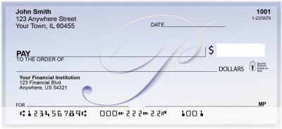 Softly Monogram P  Personal Checks | BBJ-07