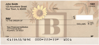 Sunflowers Monogram B Personal Checks | BBJ-45