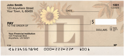 Sunflowers Monogram L Personal Checks | BBJ-55