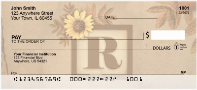 Sunflowers Monogram R Personal Checks | BBJ-61