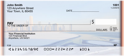 Chicago Skyline In The Wintertime Personal Checks | BBK-07