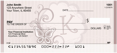Vintage Chic Pinstripe Monogram - K | BCC-99