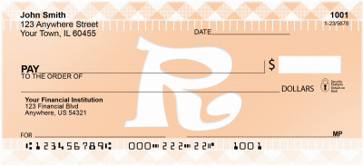  Whimsical Monmogram On Gingham - R | BCD-59