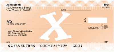  Whimsical Monmogram On Gingham - X | BCD-65