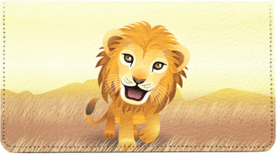 Baby Animals Lion Leather Checkbook Cover | CDP-ANK73B