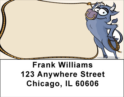 Bull Roping Fun Address Labels | LBBBA-74
