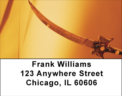 Floating Swords Address Labels | LBBBF-44