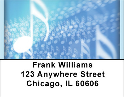 Music Note Blues Address Labels | LBBBF-93