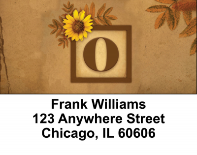Sunflowers Monogram O Address Labels | LBBBJ-58