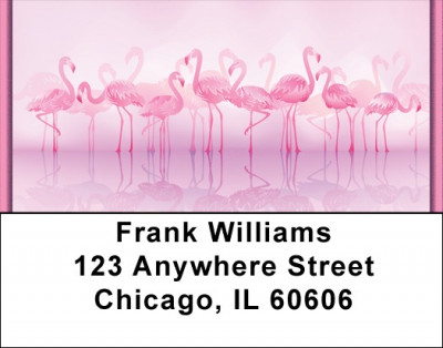 Perky Pink Flamingo Address Labels | LBQBA-39