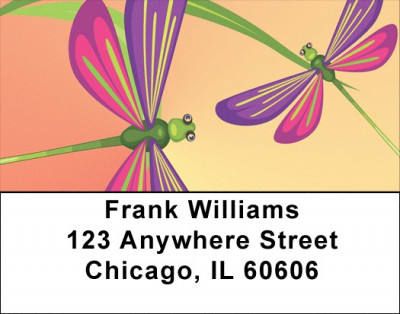Flying Dragonfly Art Address Labels | LBQBC-12