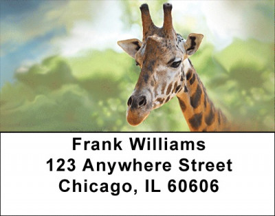 Towering Giraffe Address Labels | LBQBC-57