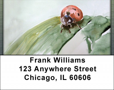 Ladybug In Watercolor Address Labels | LBQBC-88