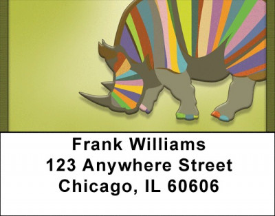 Rainbow Rhinos Address Labels | LBQBD-17