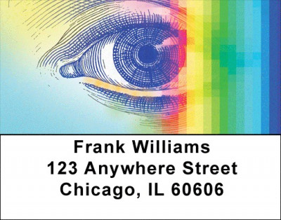 Rainbow Eyes Address Labels | LBQBE-24