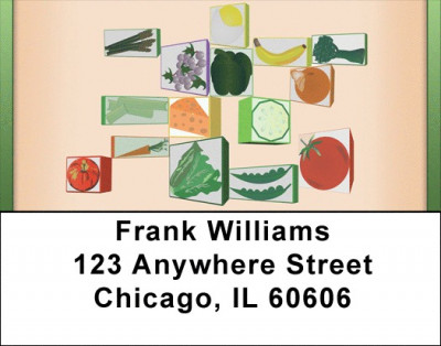 Framed Vegetables Address Labels | LBQBH-43