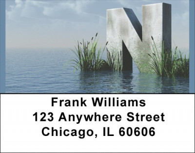 Letter N In The Sea Address Labels | LBQBK-48