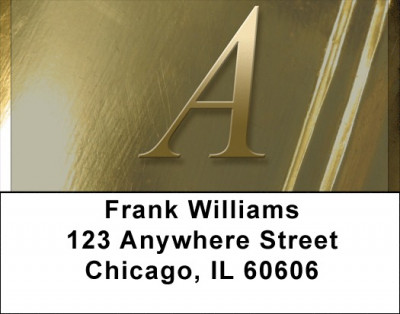 Solid Gold Monograms - A Address Labels | LBQBL-86