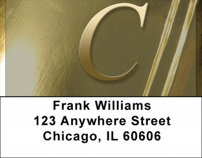 Solid Gold Monograms - C Address Labels | LBQBL-88