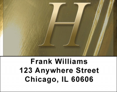 Solid Gold Monograms - H Address Labels | LBQBL-93