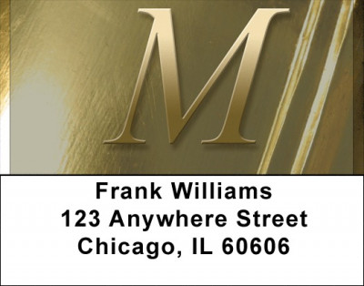 Solid Gold Monograms - M Address Labels | LBQBL-98