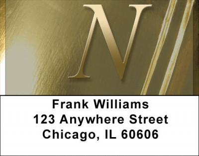 Solid Gold Monograms - N Address Labels | LBQBL-99