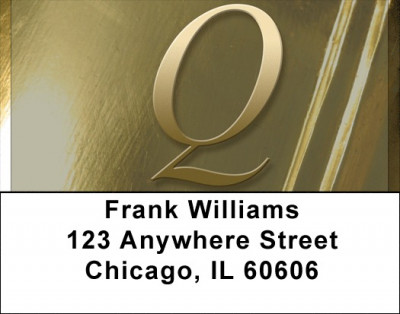 Solid Gold Monograms - Q Address Labels | LBQBM-03
