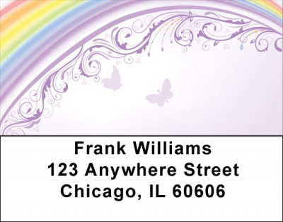 Butterflies And Filigree Rainbows Address Labels | LBQBN-83