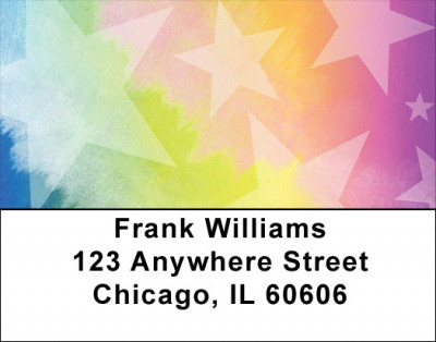 Rainbow Of Stars Address Labels | LBQBN-92