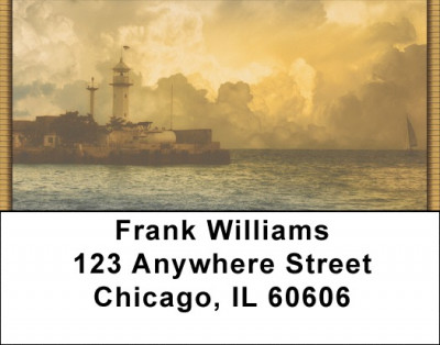 Sailing Golden Skies Address Labels | LBQBP-41