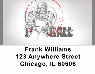 Football Grunge Address Labels | LBQBQ-11