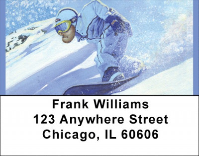Sick Snowboarder Address Labels | LBQBQ-49