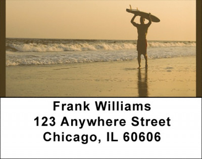 Surfing At Sundown Address Labels | LBQBQ-51