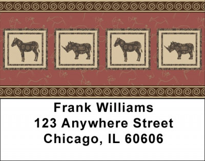 African Safari On Parade Address Labels | LBQBR-03