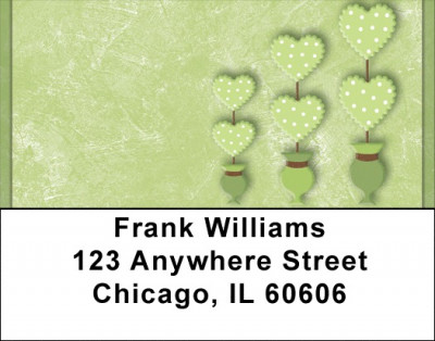 Green Topiary Treasures Address Labels | LBQBR-17