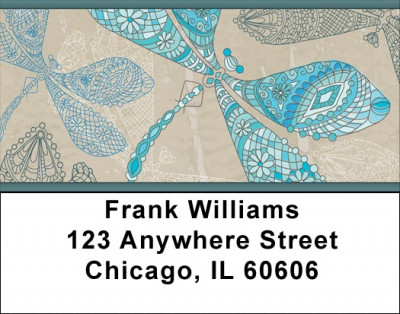 Jeweled Dragonflies Address Labels | LBQBS-15