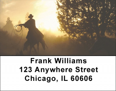 Roundup at Sunset Address Labels | LBZANI-82